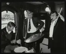 Drummers Jack Parnell and Barrett Deems, London, 1984. Creator: Denis Williams