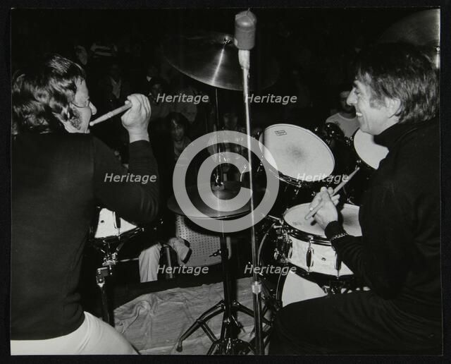 Drummers Les DeMerle and Kenny Clare, London, 1979. Artist: Denis Williams
