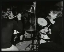 Drummers Les DeMerle and Kenny Clare, London, 1979. Creator: Denis Williams