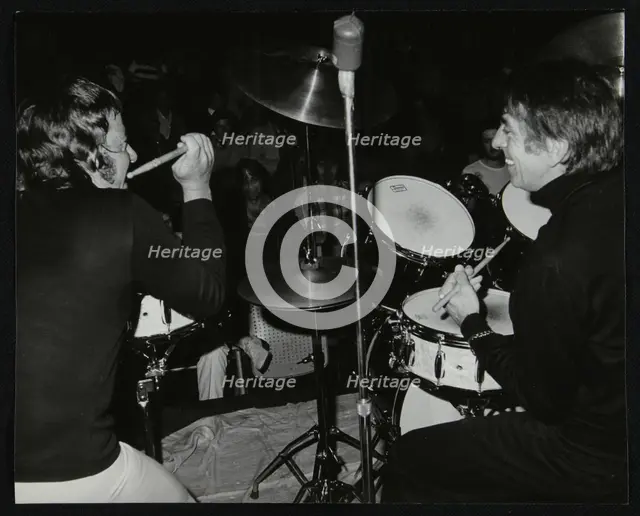 Drummers Les DeMerle and Kenny Clare, London, 1979. Creator: Denis Williams.