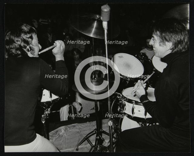 Drummers Les DeMerle and Kenny Clare, London, 1979. Creator: Denis Williams.