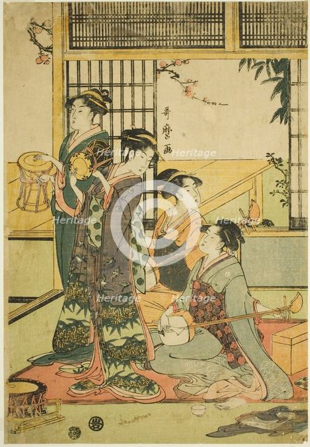 Drums and Shamisen, Japan, n.d. Creator: Kitagawa Utamaro.