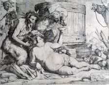 Drunk Silenus, engraving by José de Ribera