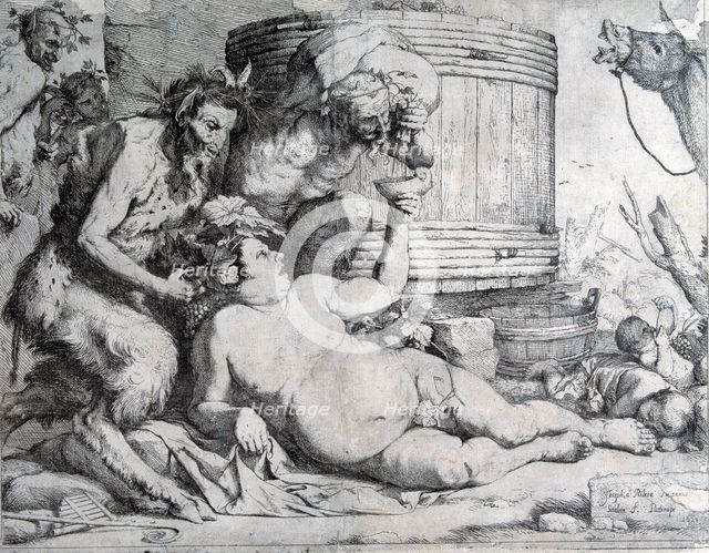 Drunk Silenus,' engraving by José de Ribera.