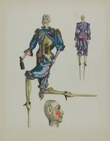 Drunken Clown Puppet, c. 1937. Creator: Verna Tallman