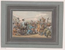 Drunken crowds with water spray, 1805. Creator: Christian Gottfried Heinrich Geissler