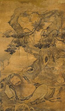 Drunken Immortal beneath an old tree, early 16th century. Creator: Chen Zihe