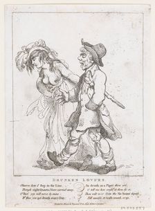 Drunken Lovers, March 15, 1798., March 15, 1798. Creator: Thomas Rowlandson