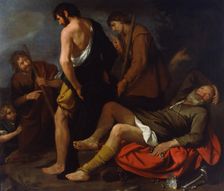 Drunkenness of Noah, 1630-1640. Artist: De Ferrari, Giovanni Andrea (1598-1669)