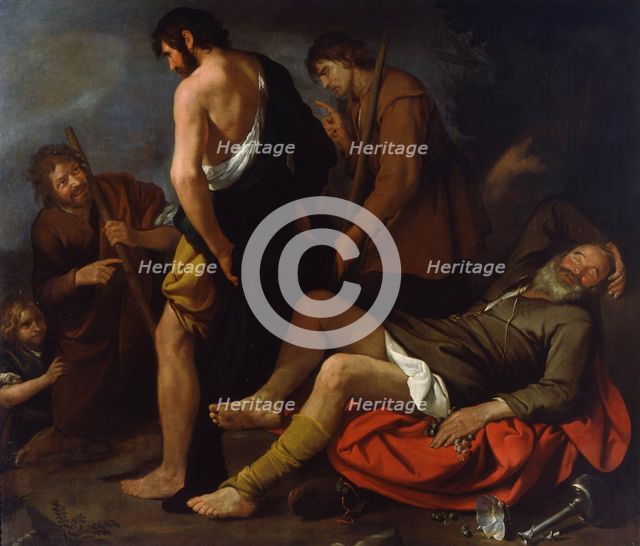 Drunkenness of Noah, 1630-1640. Artist: De Ferrari, Giovanni Andrea (1598-1669)