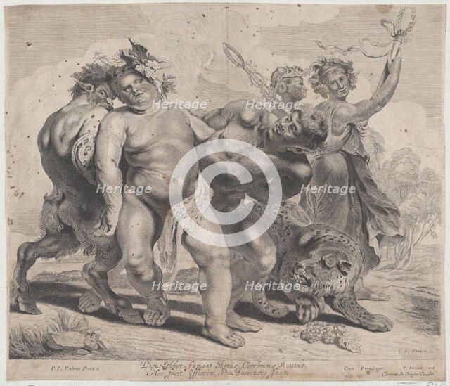 Drunkeness of Bacchus, 1630-77. Creators: Jonas Suyderhoef, Pieter Soutman, Clement De Jonghe.