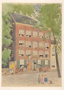 Drunks outside De Laatste Stuiver 1874-1916. Creator: Jan Hanau