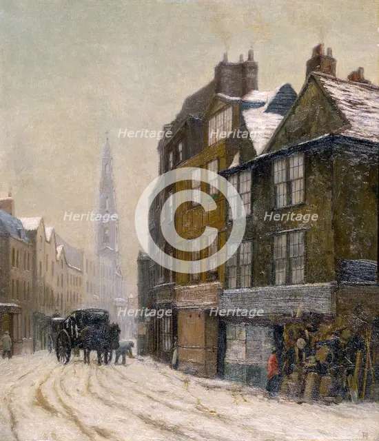'Drury Court with the Church of St Mary-le-Strand', 1880. Creator: Philip Norman.