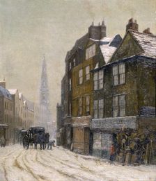 Drury Court with the Church of St Mary-le-Strand 1880. Artist: Philip Norman