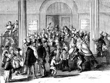 Drury-Lane Theatre - Engaging for the Pantomime - drawn by M'Connell, 1858. Creator: McConnell