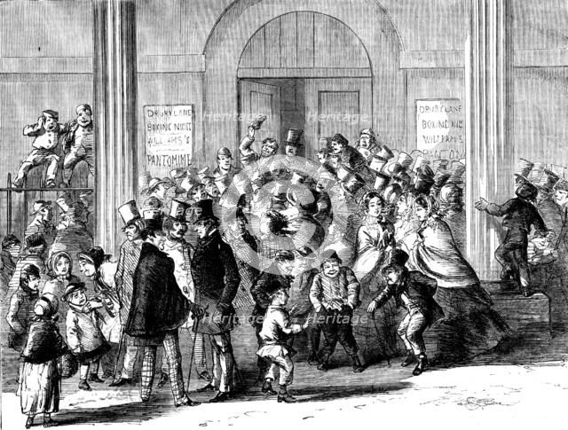 Drury-Lane Theatre - Engaging for the Pantomime - drawn by M'Connell, 1858. Creator: McConnell.