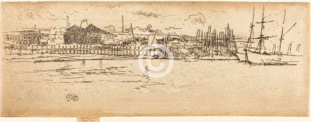 Dry-Dock, Southampton, 1887. Creator: James Abbott McNeill Whistler.