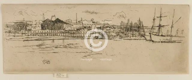 Dry Docks, Southampton, 1887. Creator: James Abbott McNeill Whistler.