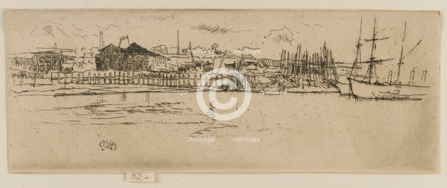 Dry Docks, Southampton, 1887. Creator: James Abbott McNeill Whistler.