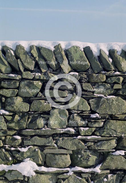 Dry stone wall in winter.  Artist: Tony Evans