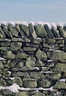 Dry stone wall in winter. Artist: Tony Evans