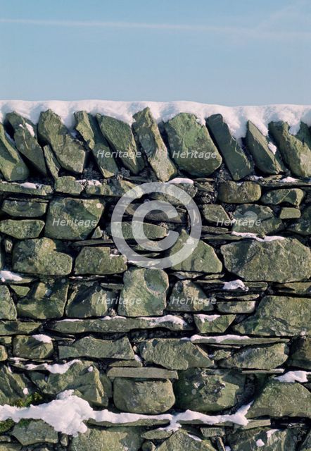 Dry stone wall in winter.  Creator: Tony Evans.