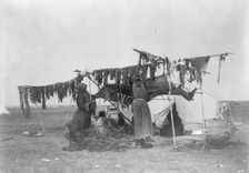 Drying meat, c1908. Creator: Edward Sheriff Curtis