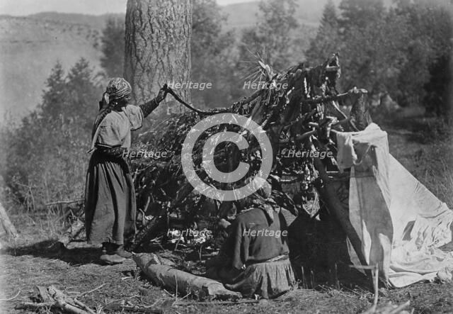 Drying meat-Flathead, c1910. Creator: Edward Sheriff Curtis.