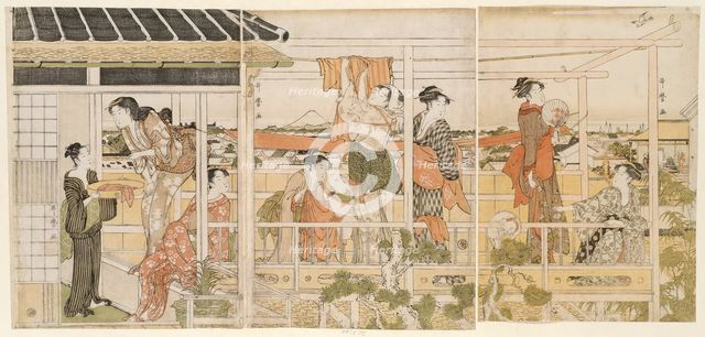 Drying Clothes (Monohoshi), Japan, c. 1790. Creator: Kitagawa Utamaro.