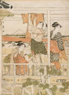Drying Clothes (Monohoshi), Japan, c. 1790. Creator: Kitagawa Utamaro