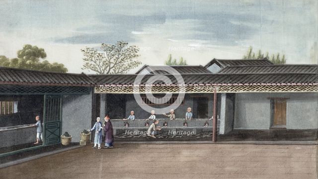 Drying tea leaves, China, 19th century. Creator: Unknown.