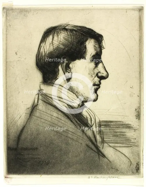 Drypoint Number Four: Portrait, 1909. Creator: Donald Shaw MacLaughlan.