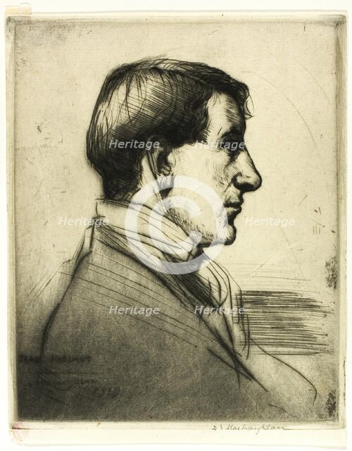 Drypoint Number Four: Portrait, 1909. Creator: Donald Shaw MacLaughlan.