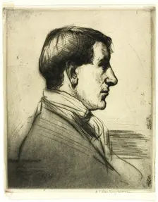 Drypoint Number Four: Portrait, 1909. Creator: Donald Shaw MacLaughlan