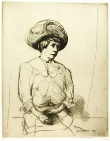 Drypoint Number Two: Portrait, 1909. Creator: Donald Shaw MacLaughlan