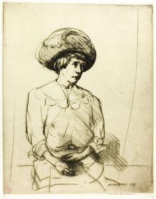 Drypoint Number Two: Portrait, 1909. Creator: Donald Shaw MacLaughlan