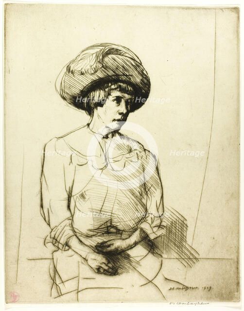 Drypoint Number Two: Portrait, 1909. Creator: Donald Shaw MacLaughlan.