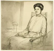 Drypoint Number Three: Portrait, 1909. Creator: Donald Shaw MacLaughlan