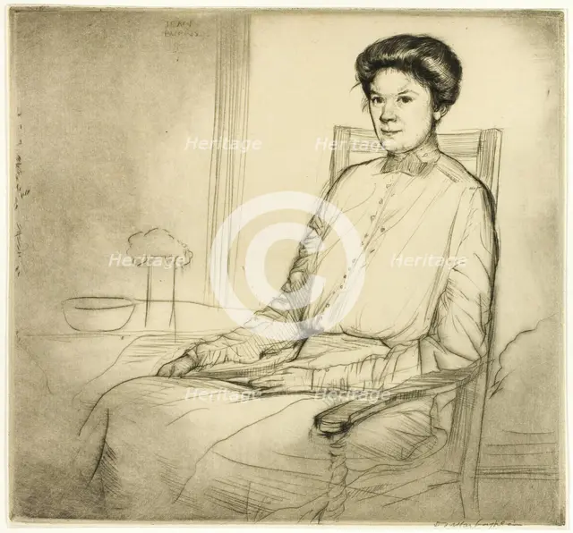 Drypoint Number Three: Portrait, 1909. Creator: Donald Shaw MacLaughlan.