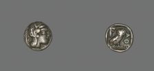Drachm (Coin) Depicting the Goddess Athena, about 490 BCE. Creator: Unknown
