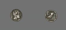 Drachm (Coin) Depicting the Goddess Athena, about 490 BCE. Creator: Unknown