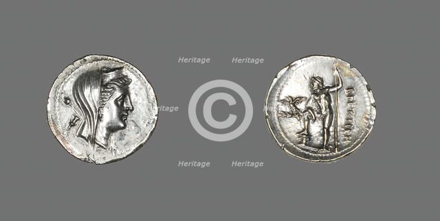 Drachm (Coin) Depicting the Nymph Amphitrite, 216-203 BCE. Creator: Unknown.