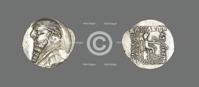 Drachm (Coin) Portraying King Mithridates II the Great of Parthia, 123-88 BCE Reign of King Mithrida Creator: Unknown.