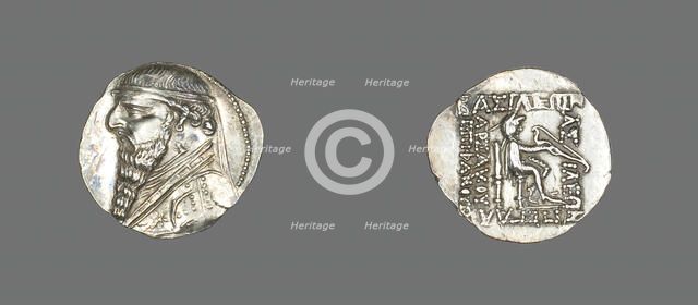 Drachm (Coin) Portraying King Mithridates II the Great of Parthia, 123-88 BCE Reign of King Mithrida Creator: Unknown.