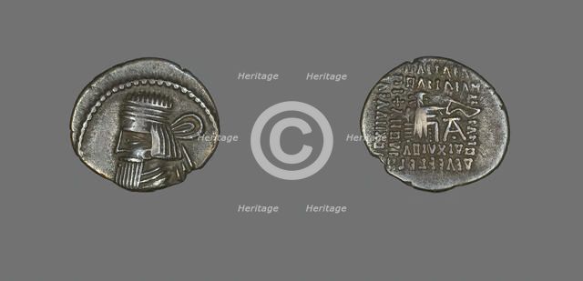 Drachm (Coin) Portraying King Gotarzes II, 40-51. Creator: Unknown.