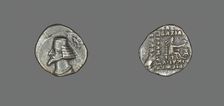 Drachm (Coin) Portraying King Phraate IV, 38-32 BCE. Creator: Unknown
