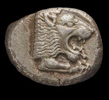 Drachm. Knidos, Caria. Head of roaring lion, c 520 Bc. Creator: Numismatic, Ancient Coins