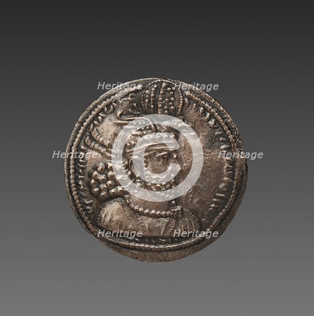 Drachma: Bust of Hormizd II (obverse), 303-309. Creator: Unknown.