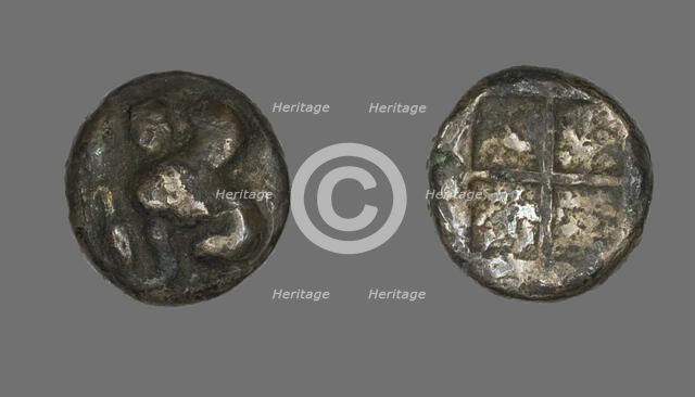 Drachma (Coin) Depicting a Sphinx, 478-412 BCE. Creator: Unknown.