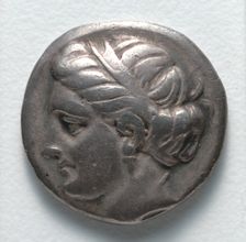 Drachma: Female Head (obverse), c. 369-336 BC. Creator: Unknown